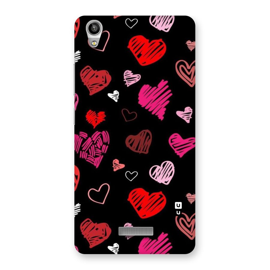 Hearts Art Pattern Back Case for Lava-Pixel-V1