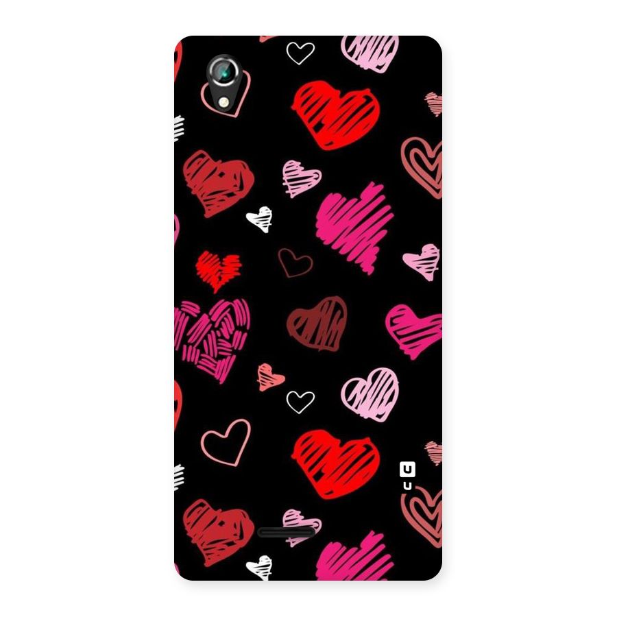 Hearts Art Pattern Back Case for Lava Iris 800