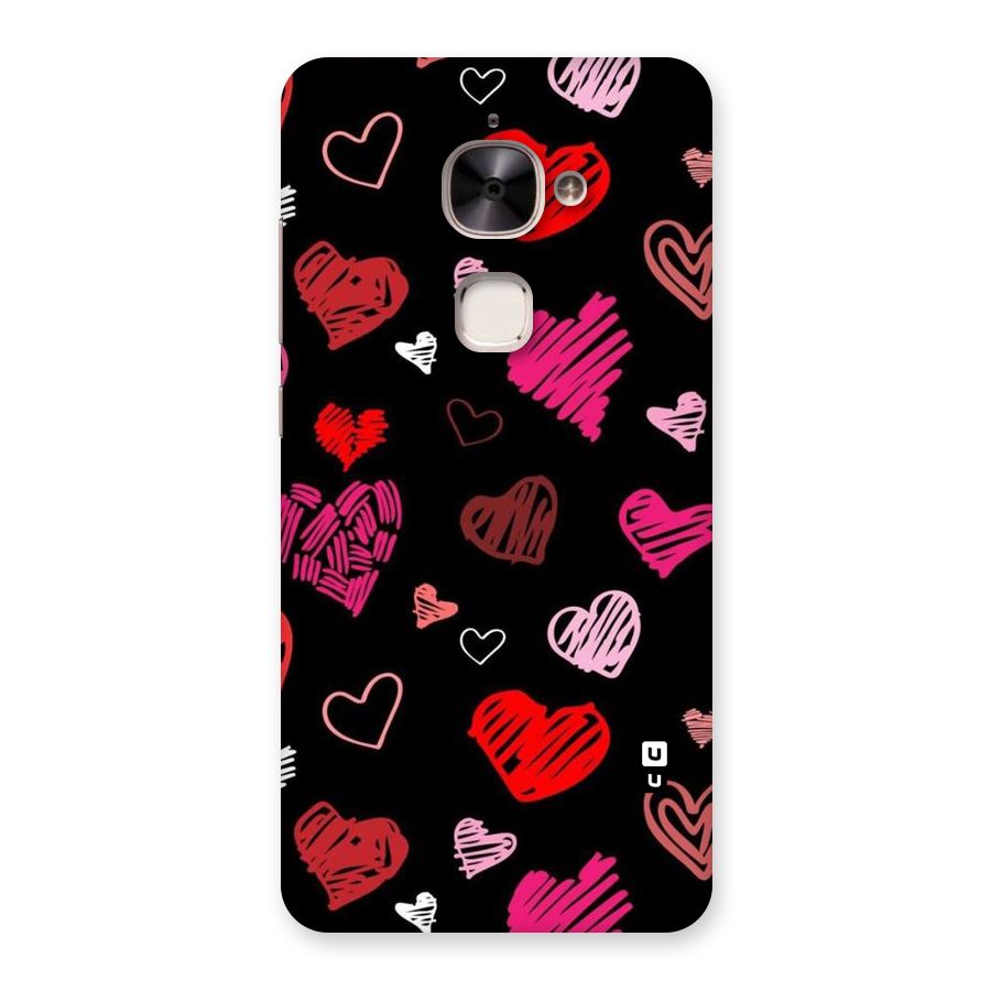 Hearts Art Pattern Back Case for Le 2