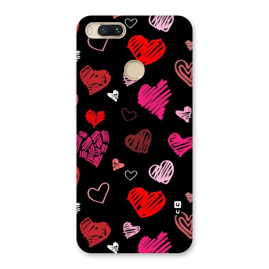 Hearts Art Pattern Back Case for Mi A1