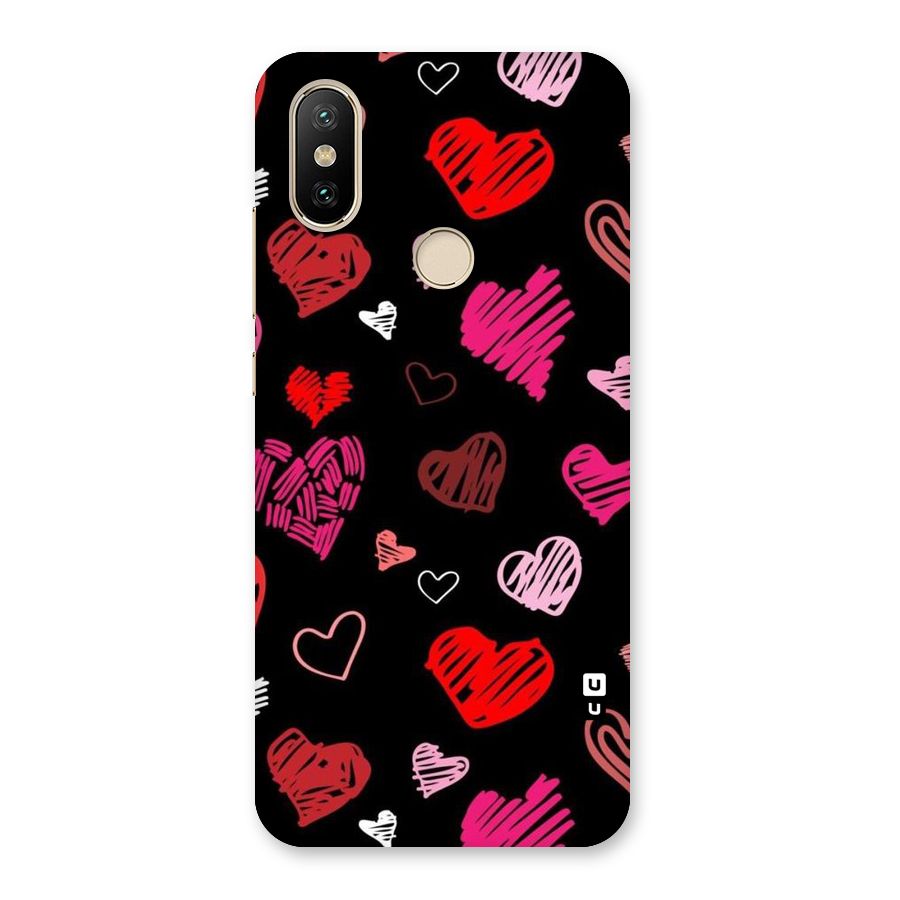 Hearts Art Pattern Back Case for Mi A2