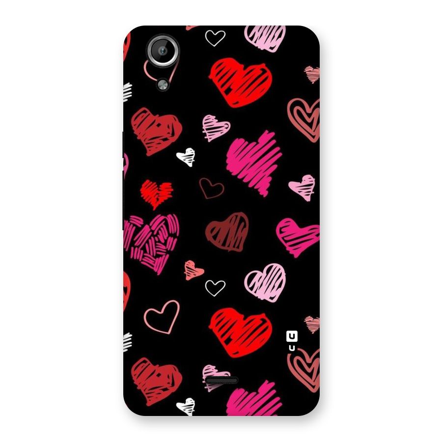 Hearts Art Pattern Back Case for Micromax Canvas Selfie Lens Q345