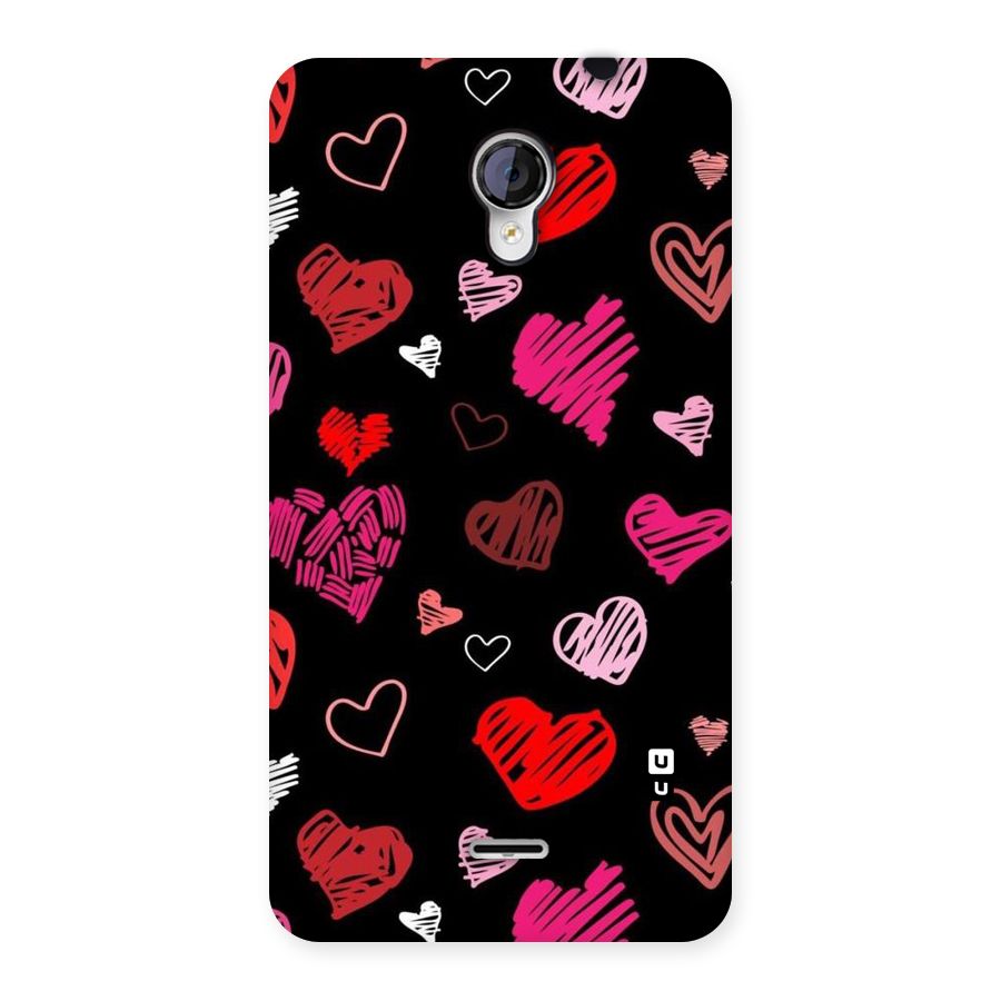 Hearts Art Pattern Back Case for Micromax Unite 2 A106