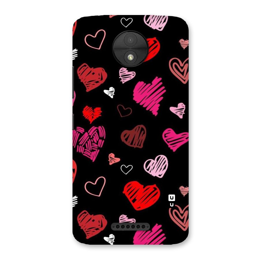 Hearts Art Pattern Back Case for Moto C