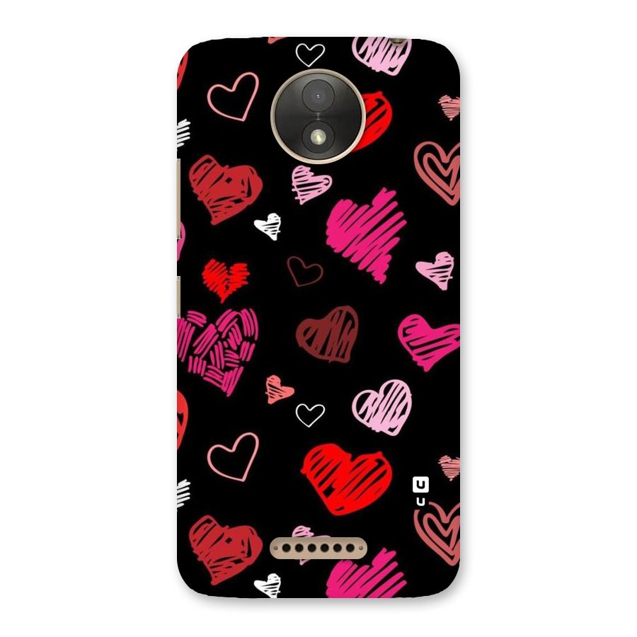 Hearts Art Pattern Back Case for Moto C Plus