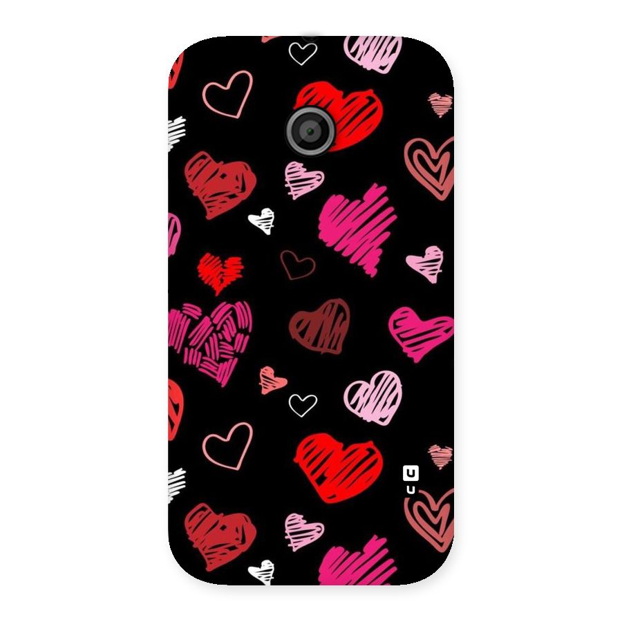 Hearts Art Pattern Back Case for Moto E