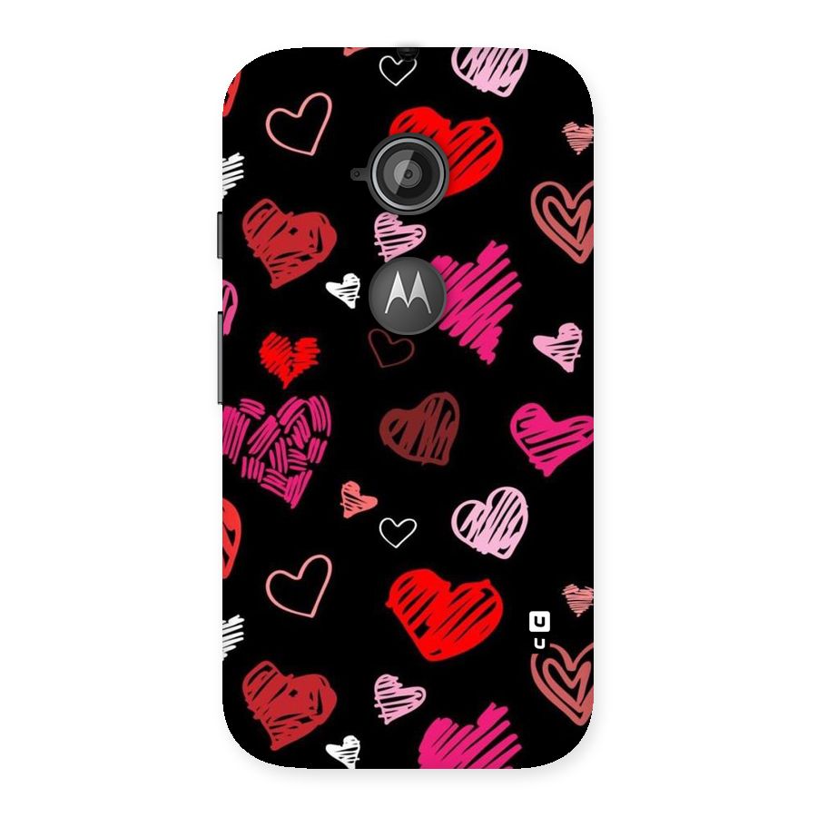 Hearts Art Pattern Back Case for Moto E 2nd Gen