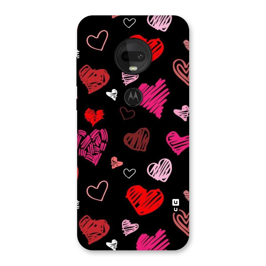 Hearts Art Pattern Back Case for Moto G7