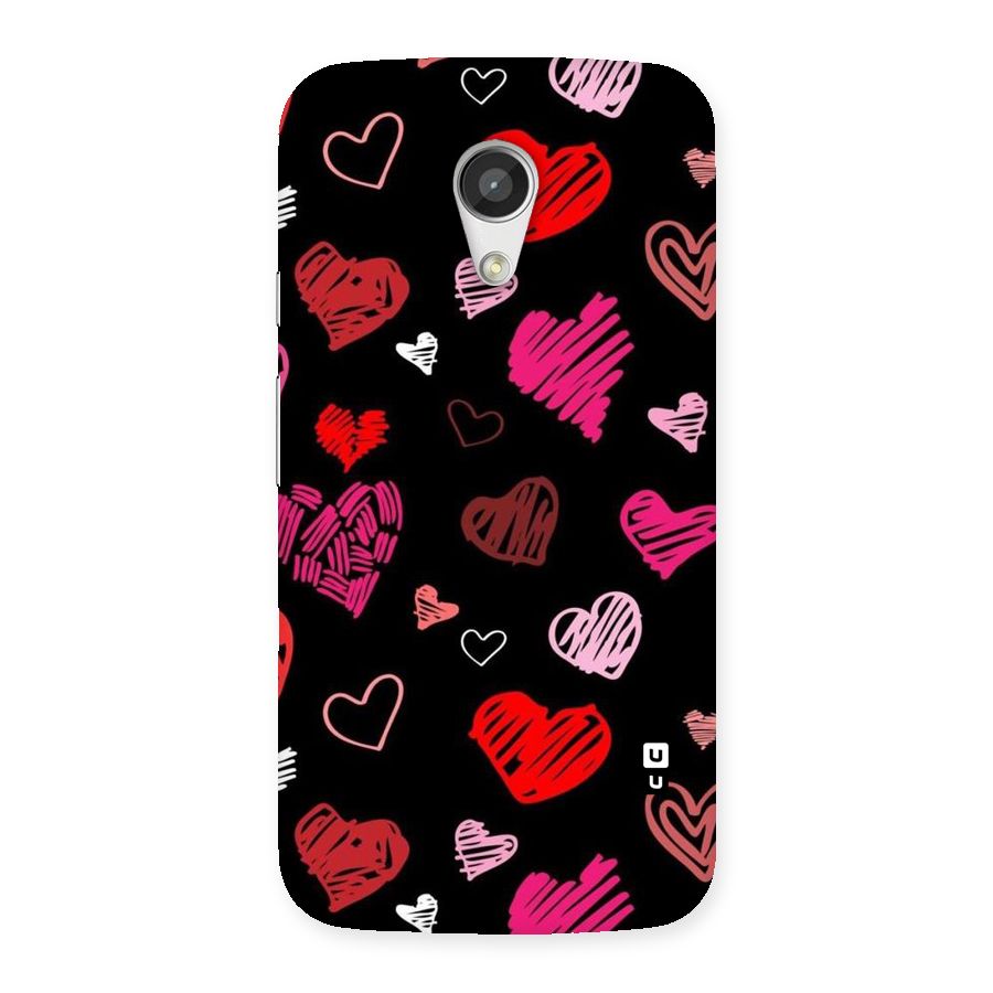 Hearts Art Pattern Back Case for Moto G 2nd Gen