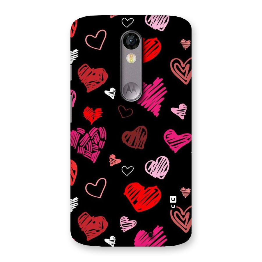 Hearts Art Pattern Back Case for Moto X Force