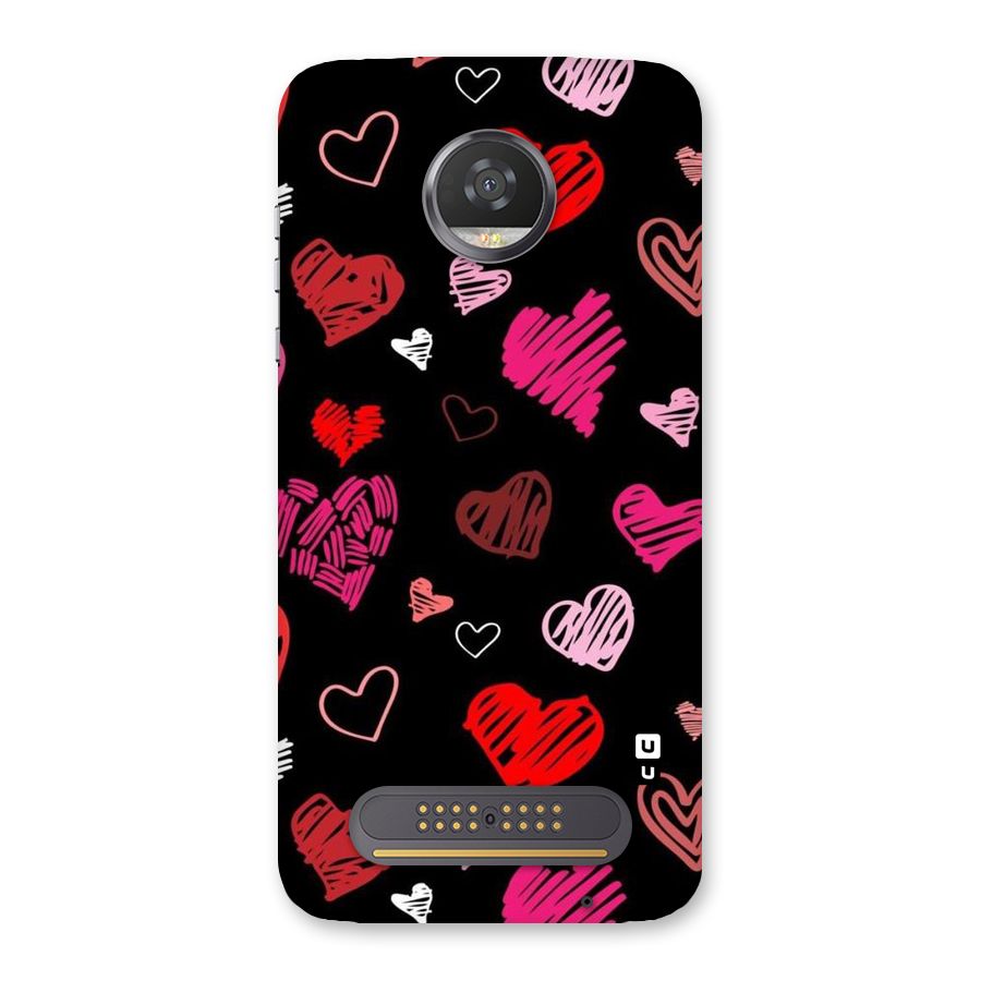 Hearts Art Pattern Back Case for Moto Z2 Play