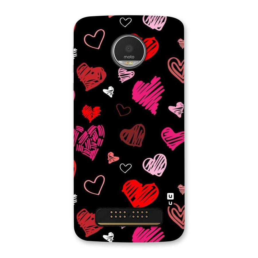 Hearts Art Pattern Back Case for Moto Z Play