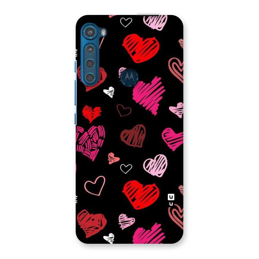Hearts Art Pattern Back Case for Motorola One Fusion Plus