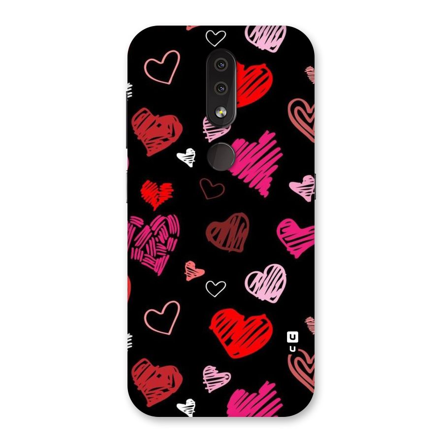 Hearts Art Pattern Back Case for Nokia 4.2