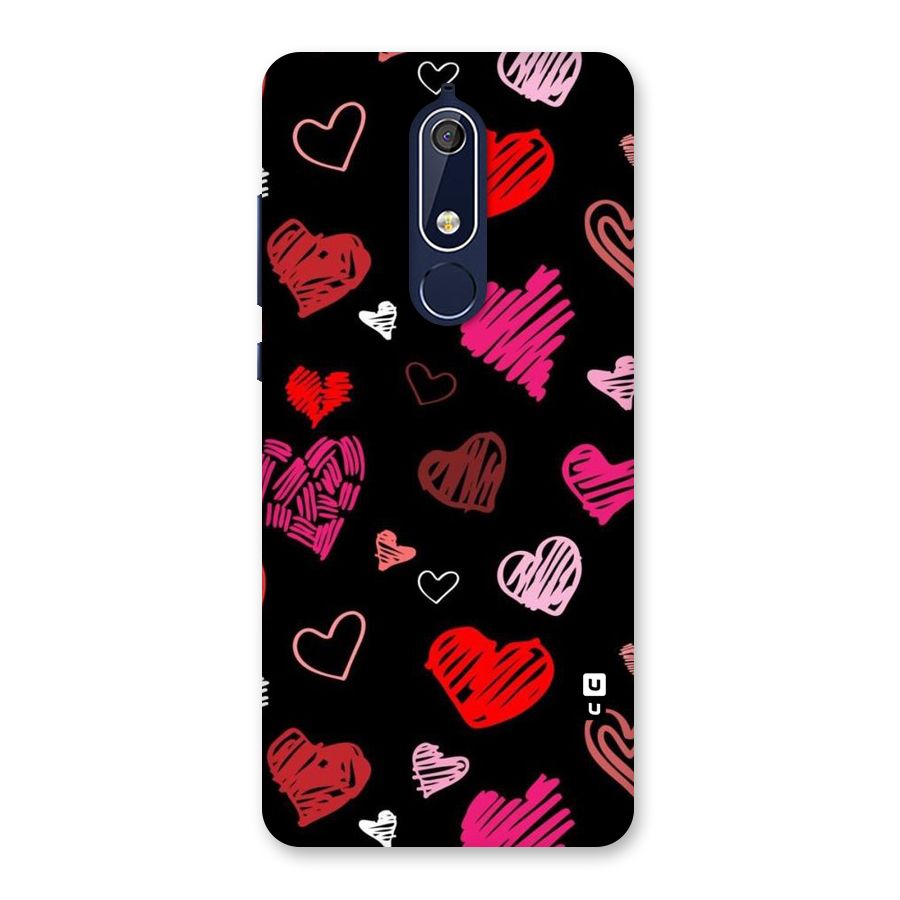 Hearts Art Pattern Back Case for Nokia 5.1