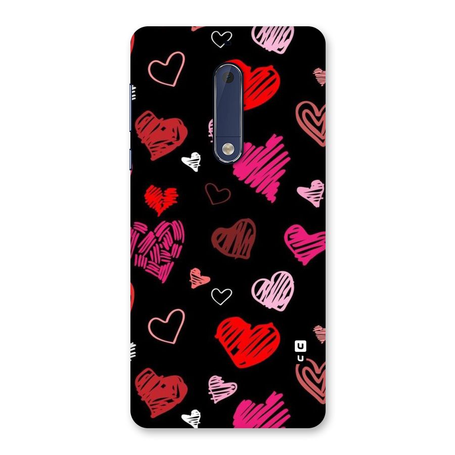 Hearts Art Pattern Back Case for Nokia 5