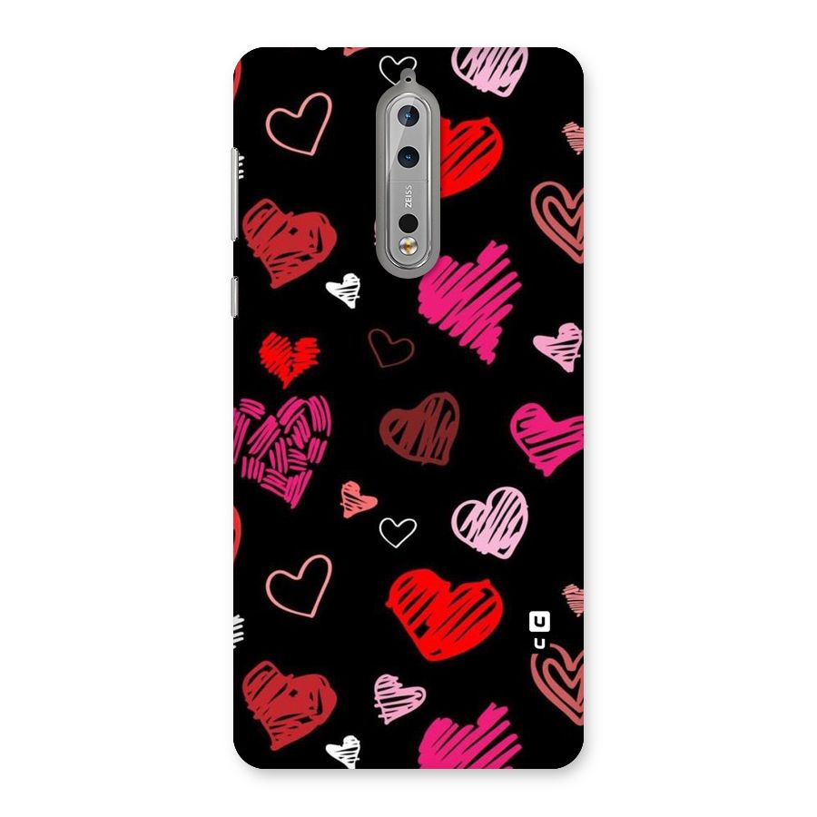Hearts Art Pattern Back Case for Nokia 8