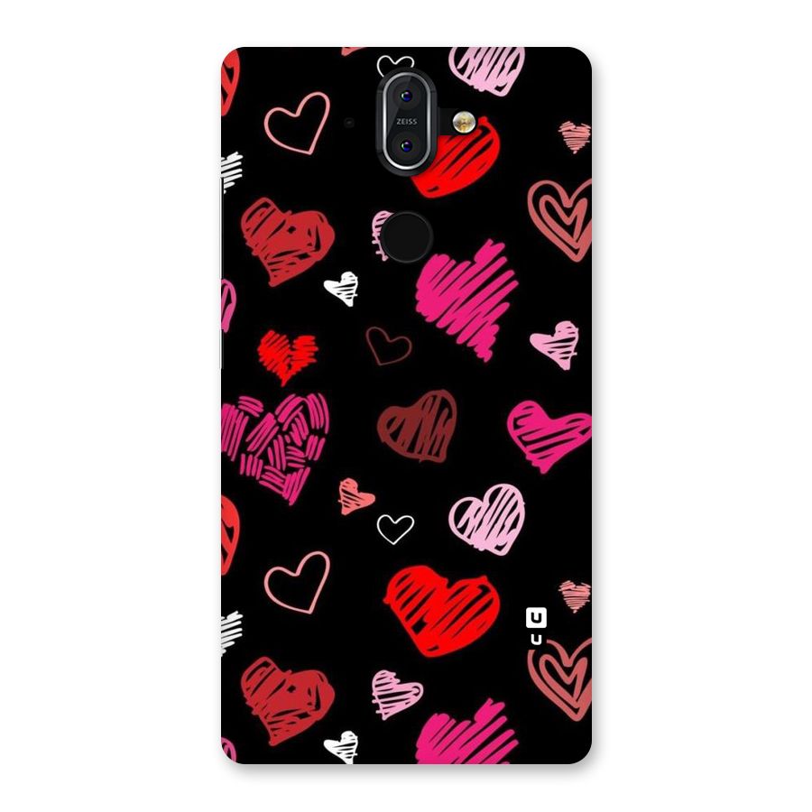 Hearts Art Pattern Back Case for Nokia 8 Sirocco