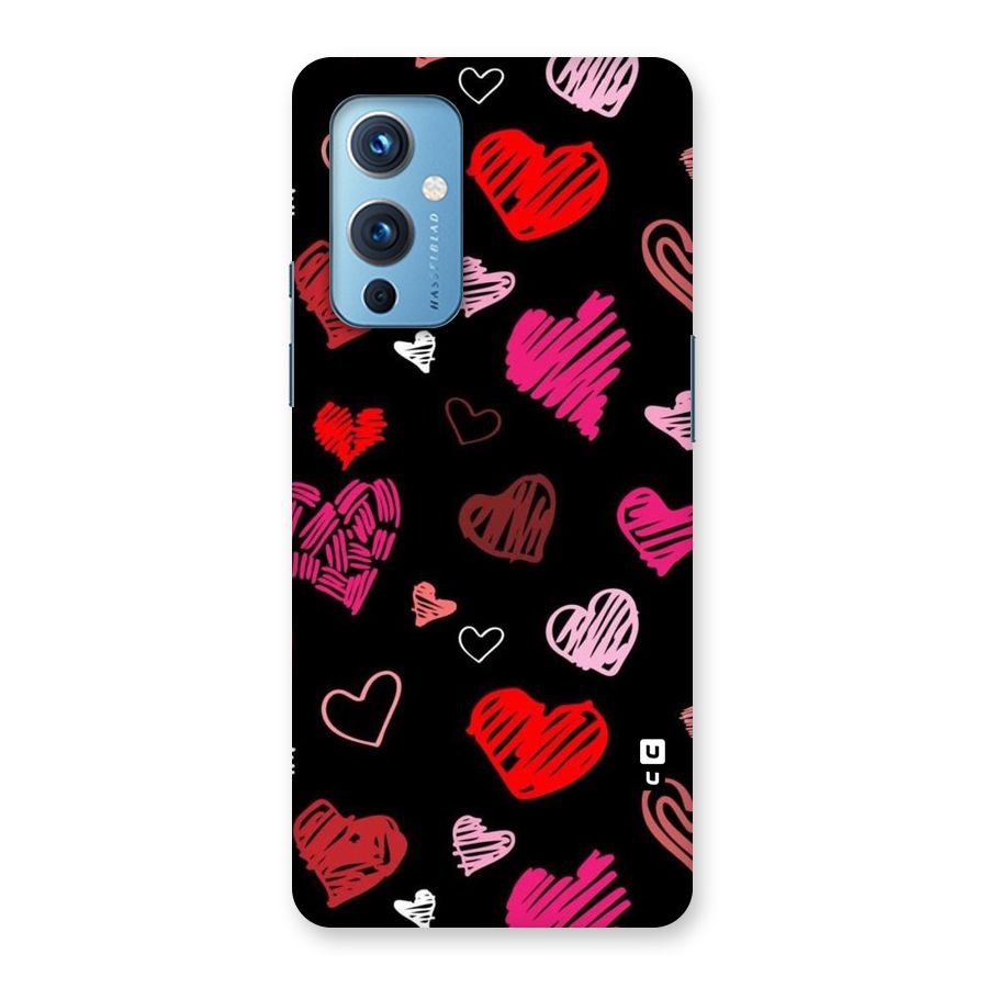 Hearts Art Pattern Back Case for OnePlus 9