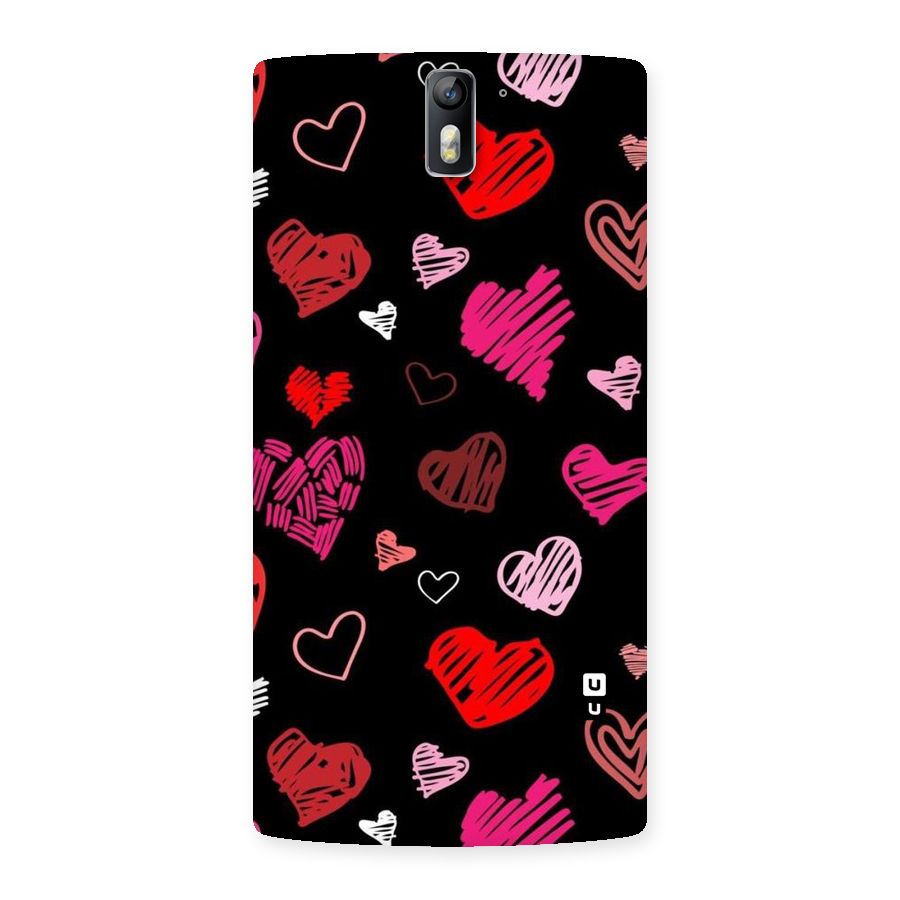 Hearts Art Pattern Back Case for One Plus One
