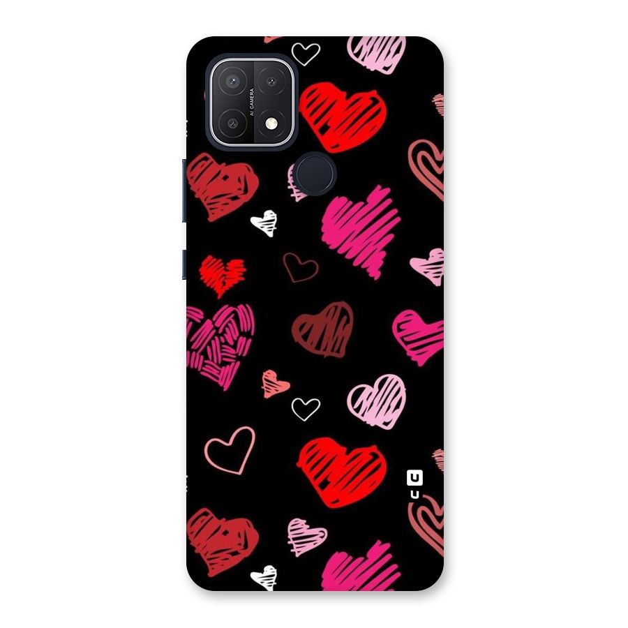 Hearts Art Pattern Back Case for Oppo A15s