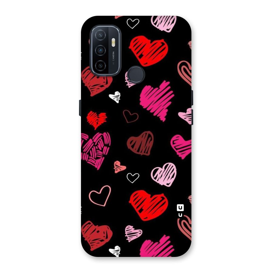 Hearts Art Pattern Back Case for Oppo A32