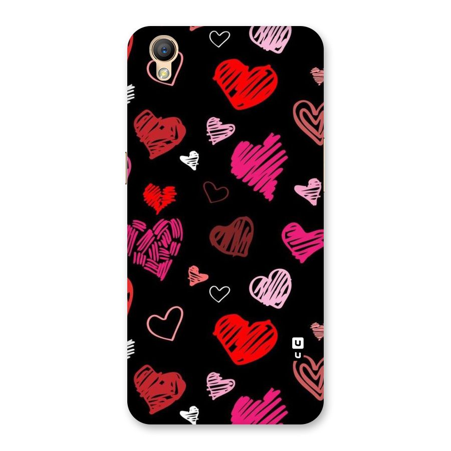 Hearts Art Pattern Back Case for Oppo A37