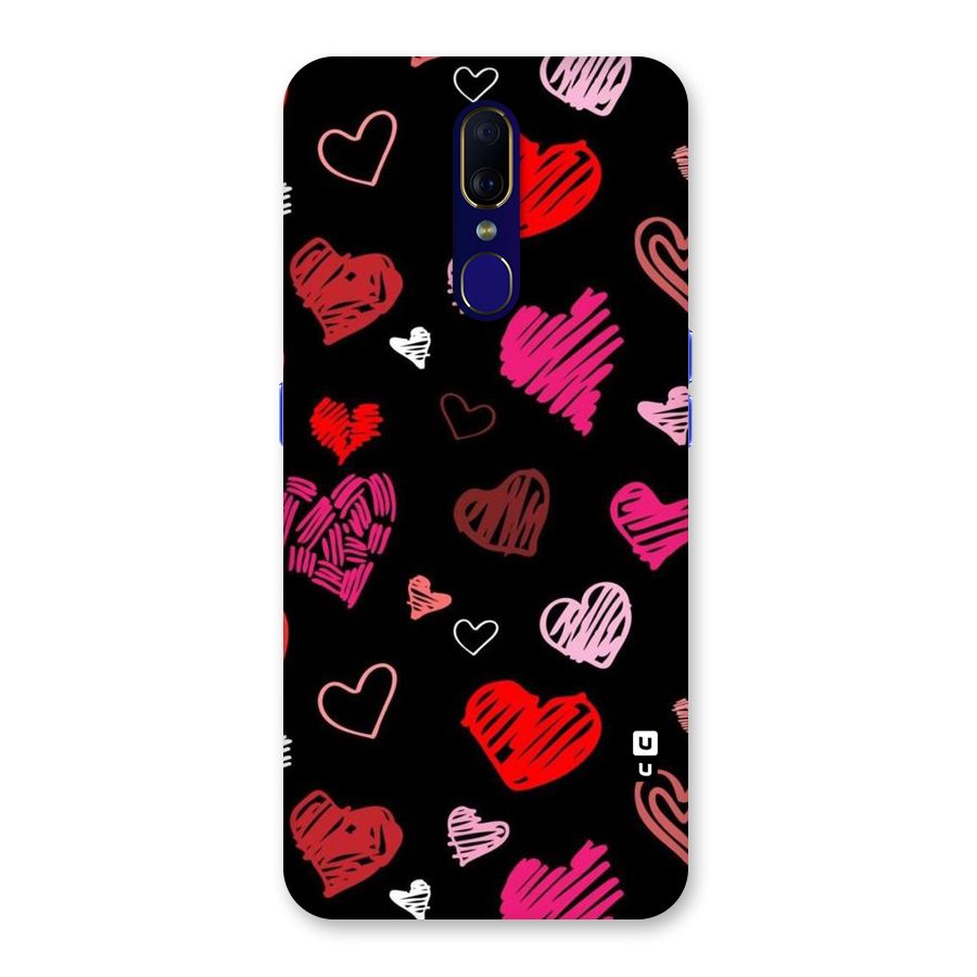 Hearts Art Pattern Back Case for Oppo F11