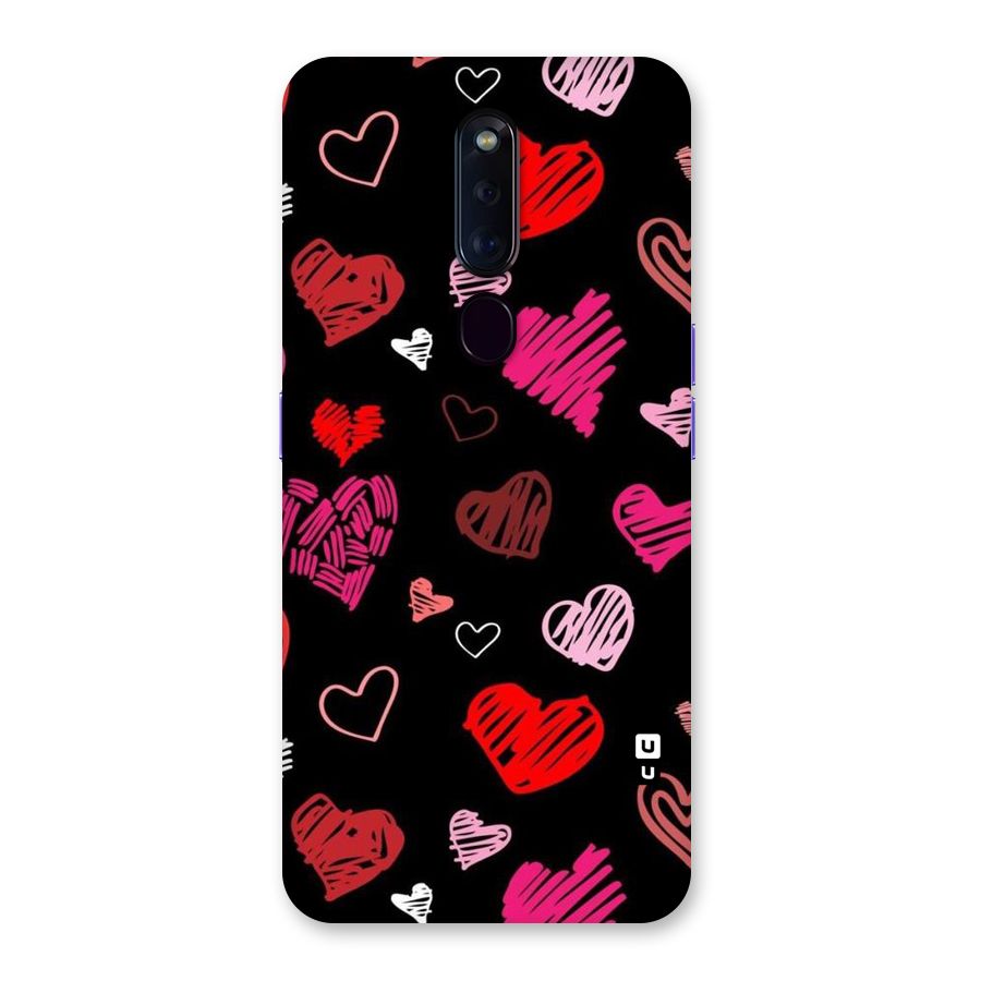 Hearts Art Pattern Back Case for Oppo F11 Pro