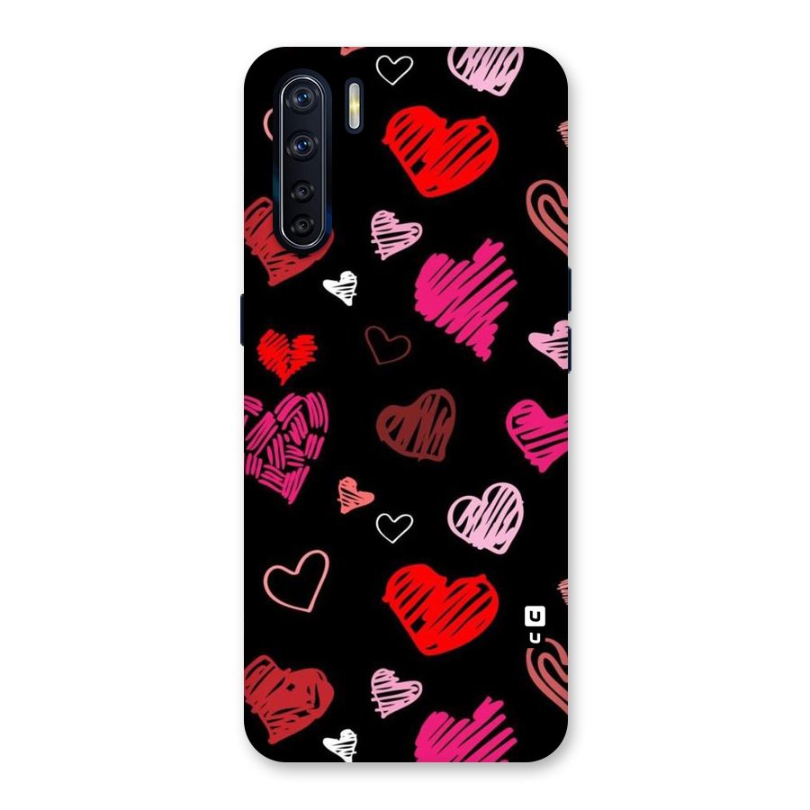 Hearts Art Pattern Back Case for Oppo F15
