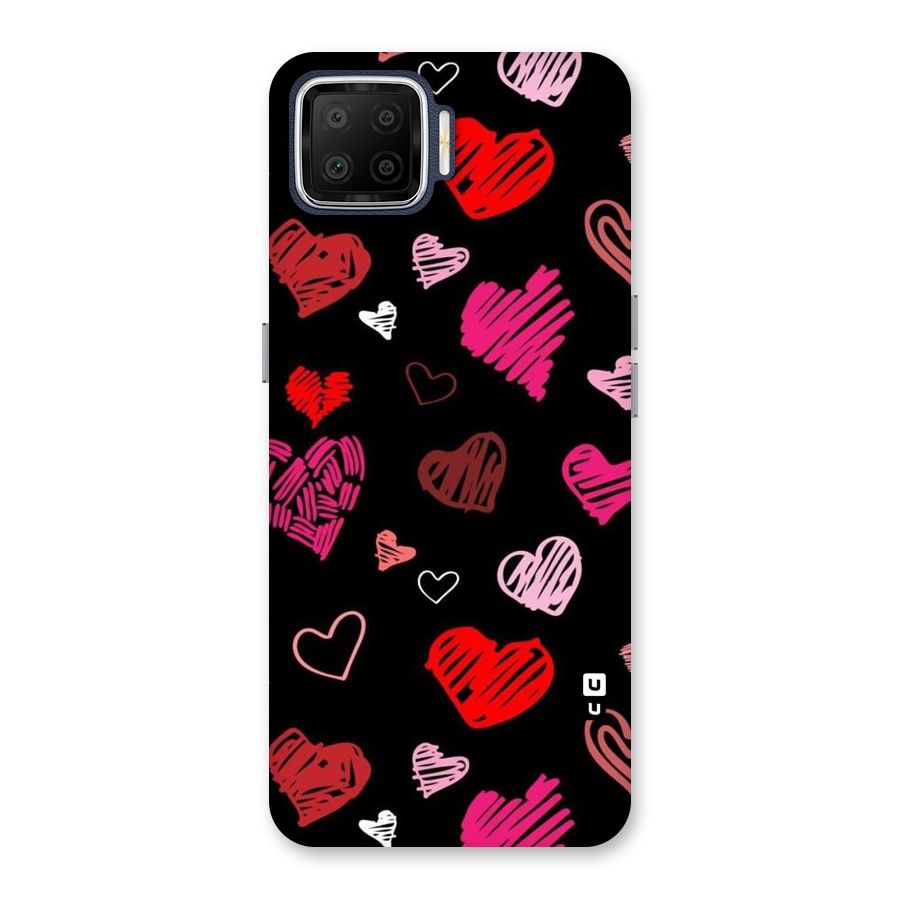 Hearts Art Pattern Back Case for Oppo F17