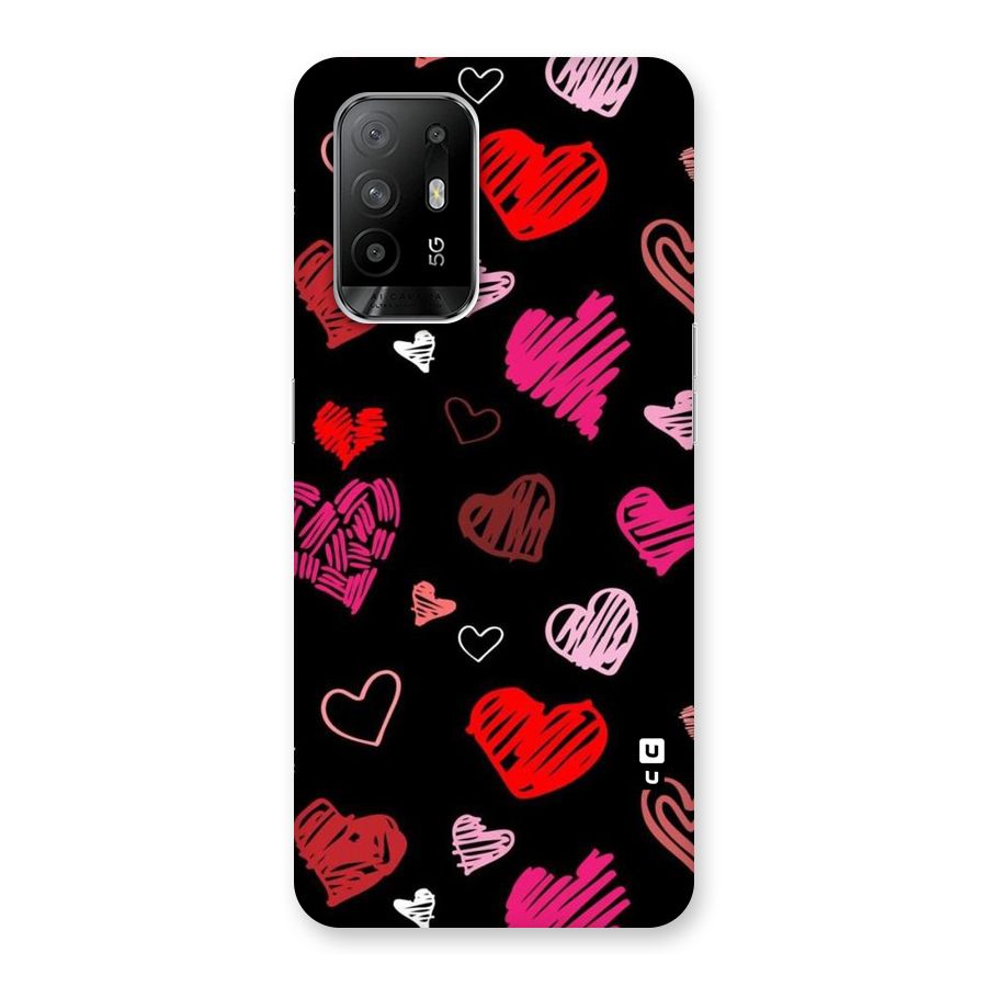Hearts Art Pattern Back Case for Oppo F19 Pro Plus 5G