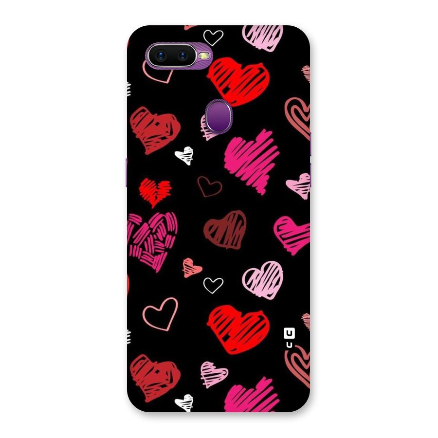 Hearts Art Pattern Back Case for Oppo F9