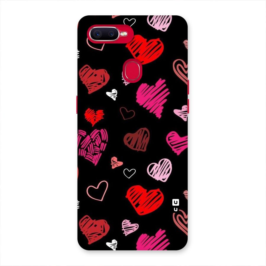 Hearts Art Pattern Back Case for Oppo F9 Pro