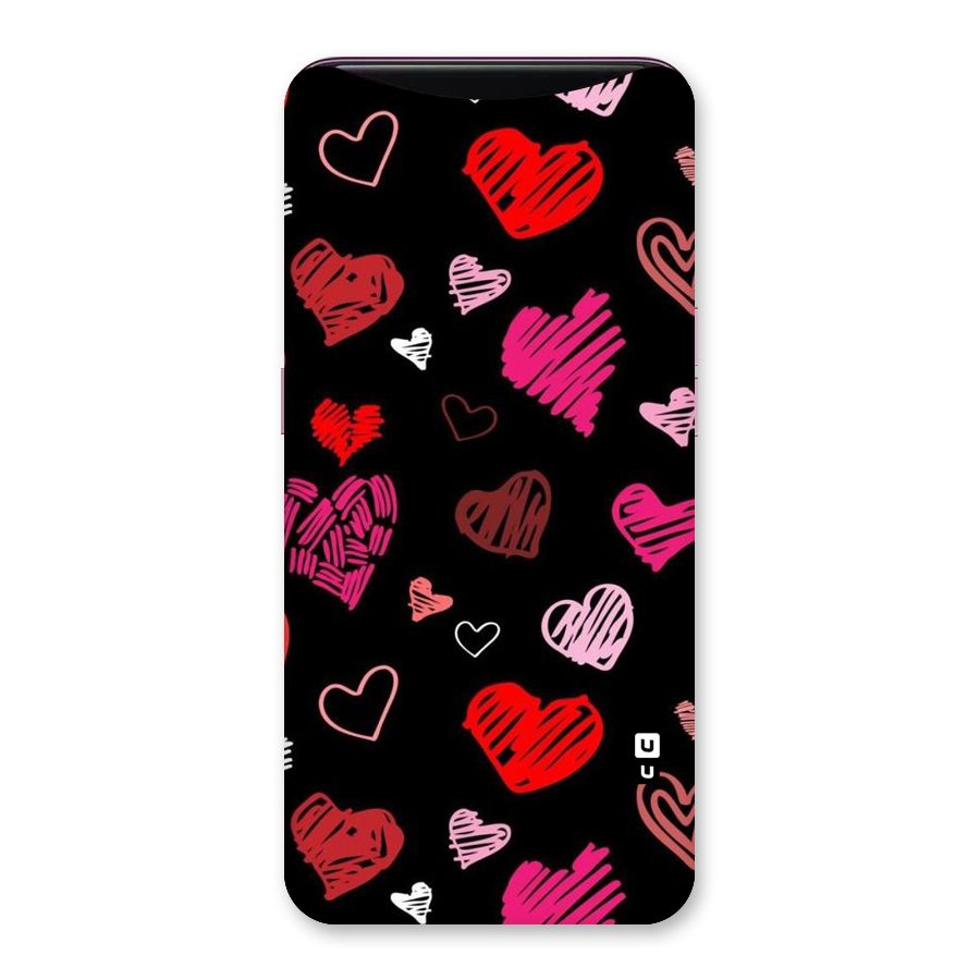 Hearts Art Pattern Back Case for Oppo Find X