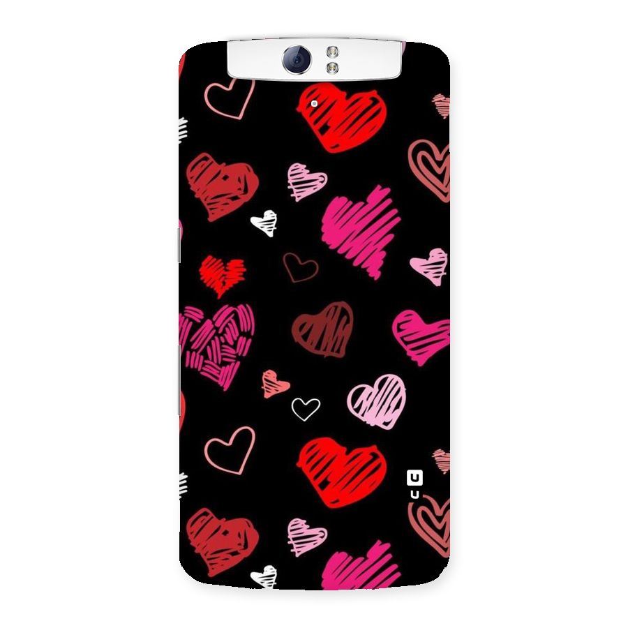 Hearts Art Pattern Back Case for Oppo N1