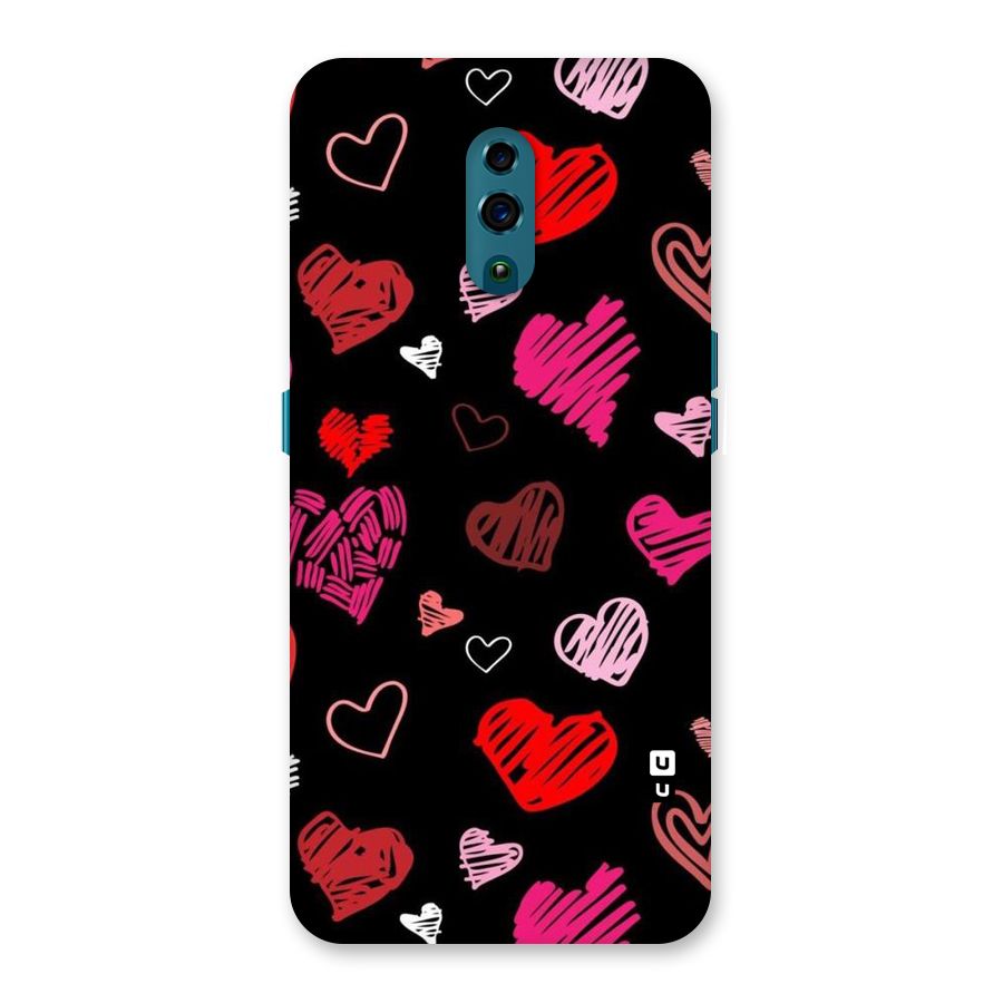 Hearts Art Pattern Back Case for Oppo Reno