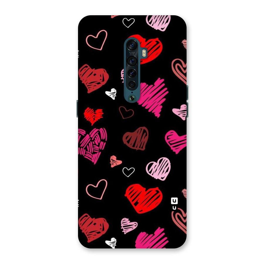Hearts Art Pattern Back Case for Oppo Reno2