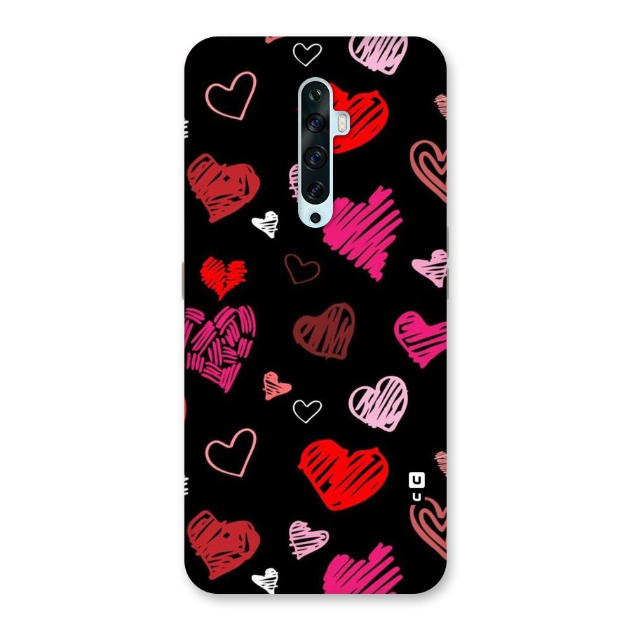 Hearts Art Pattern Back Case for Oppo Reno2 F