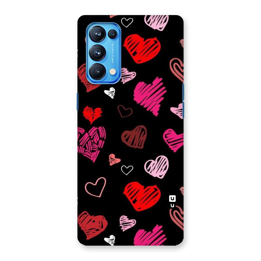 Hearts Art Pattern Back Case for Oppo Reno5 Pro 5G