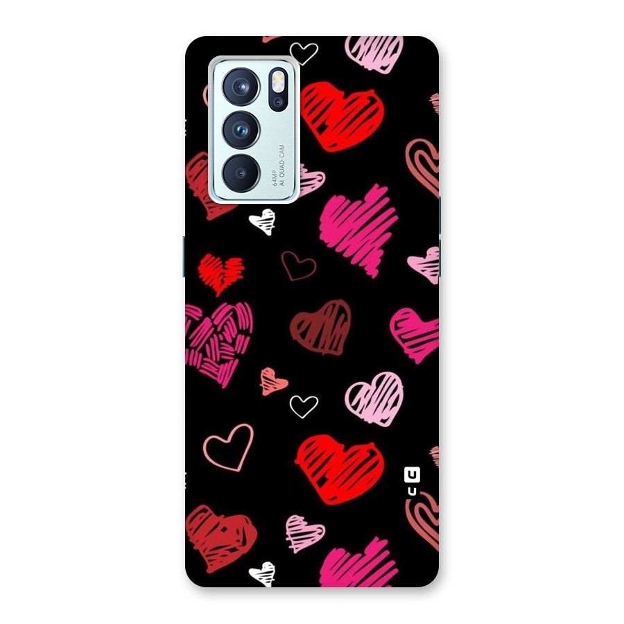Hearts Art Pattern Back Case for Oppo Reno6 Pro 5G