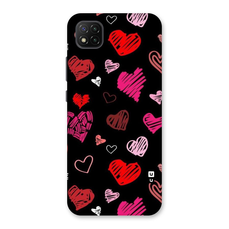 Hearts Art Pattern Back Case for Poco C3