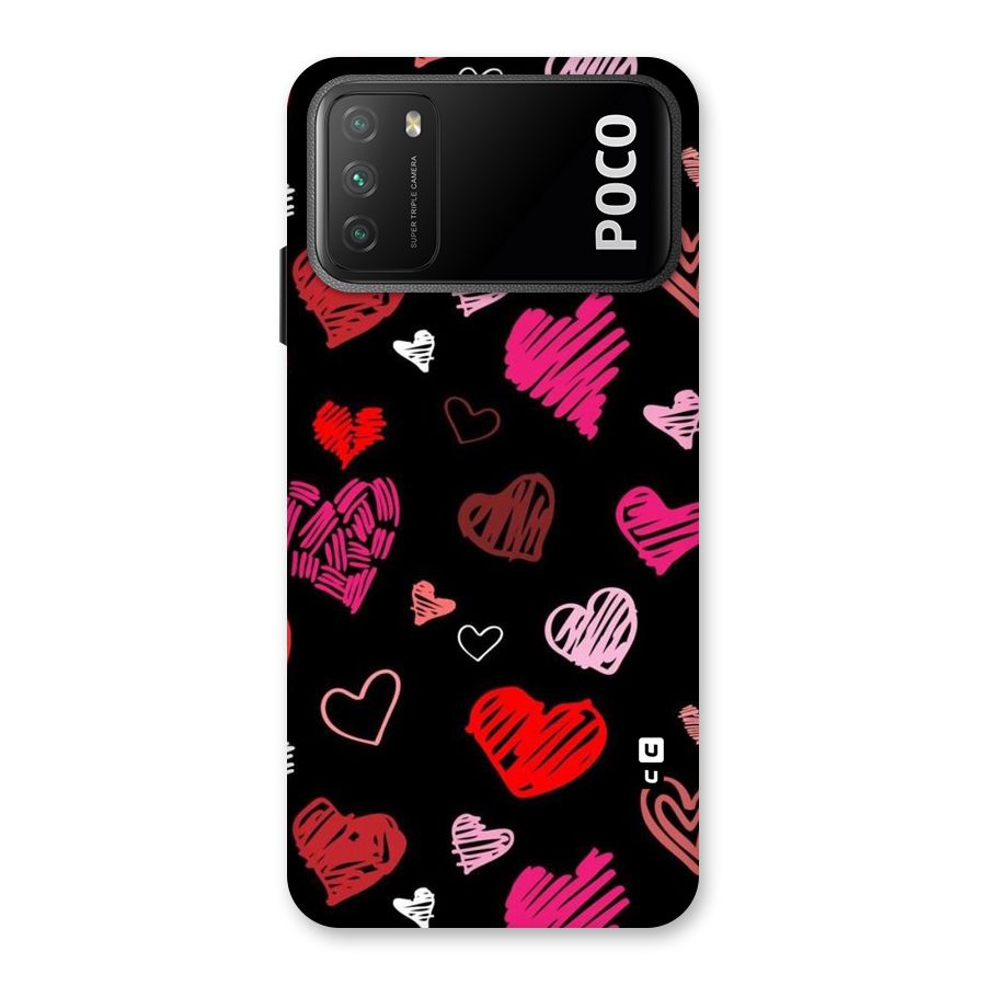 Hearts Art Pattern Back Case for Poco M3