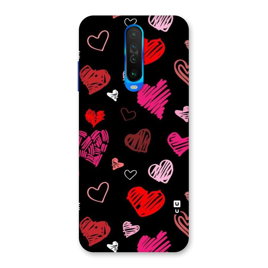 Hearts Art Pattern Back Case for Poco X2