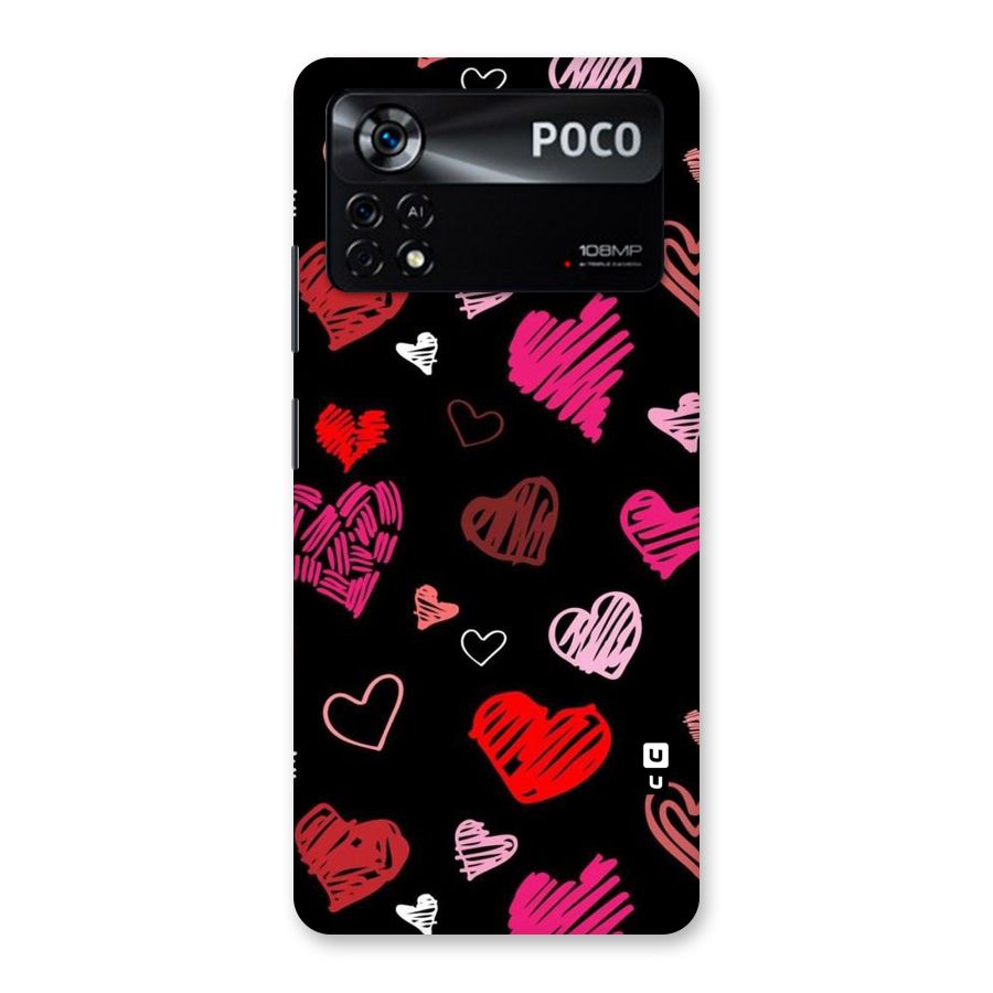 Hearts Art Pattern Back Case for Poco X4 Pro 5G