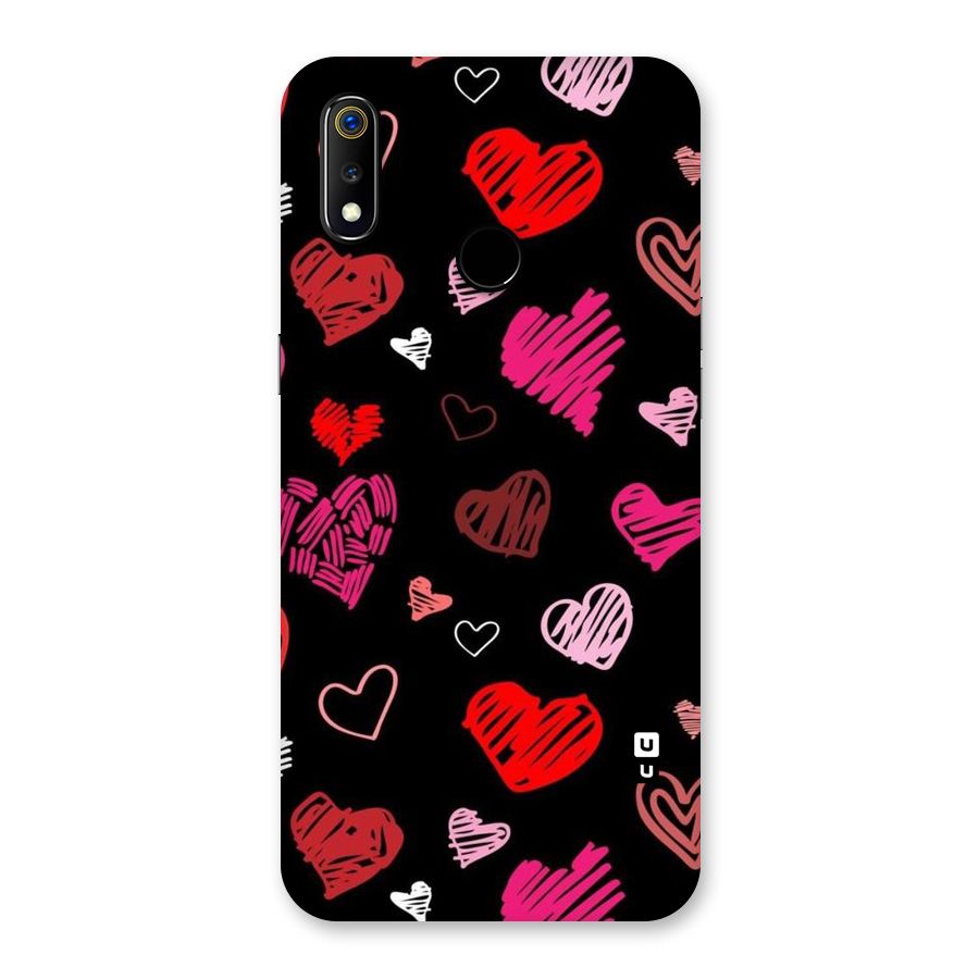 Hearts Art Pattern Back Case for Realme 3