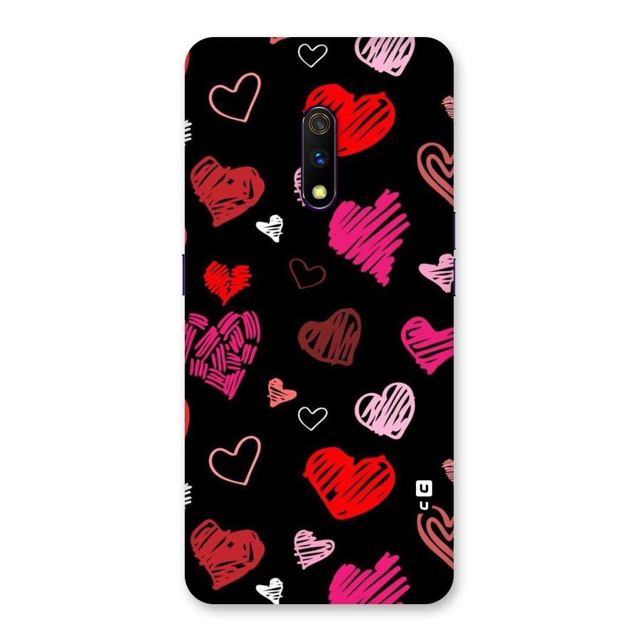Hearts Art Pattern Back Case for Realme X