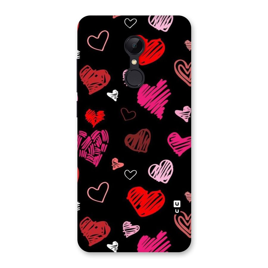 Hearts Art Pattern Back Case for Redmi 5