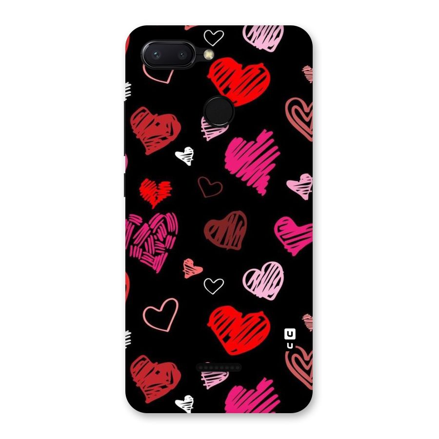 Hearts Art Pattern Back Case for Redmi 6
