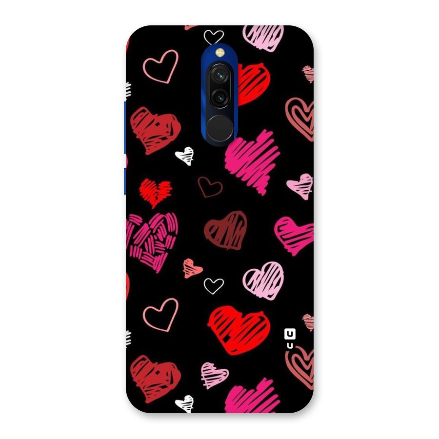 Hearts Art Pattern Back Case for Redmi 8